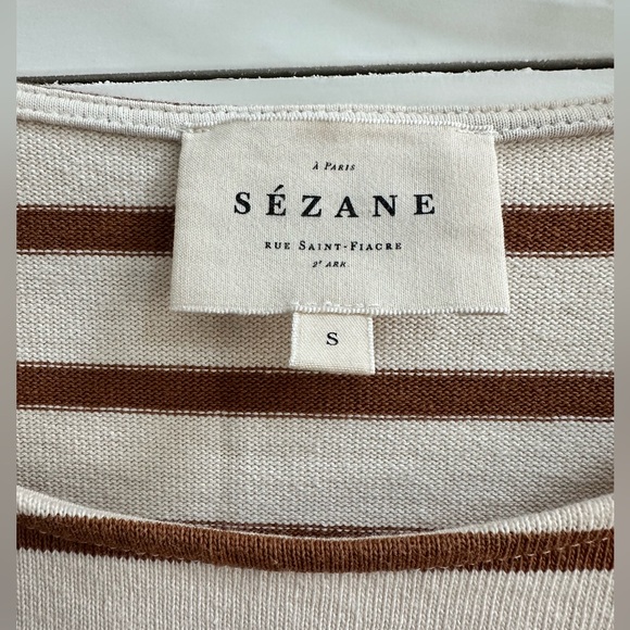 Striped Cream and Brown Women's Top - Picture 4 of 7